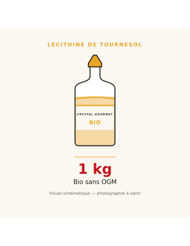 Lécithine de Tournesol Bio Liquide 1 kg | Crystal Gourmet