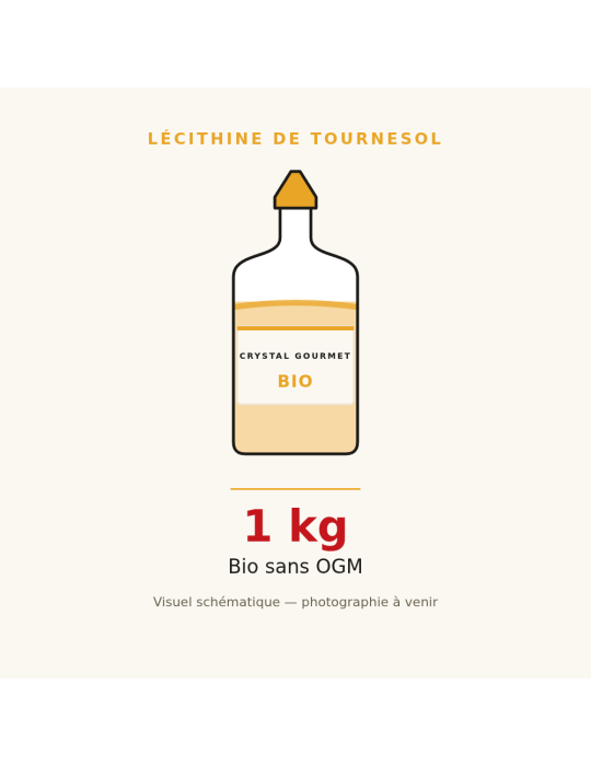 Lécithine de Tournesol Bio Liquide 1 kg | Crystal Gourmet
