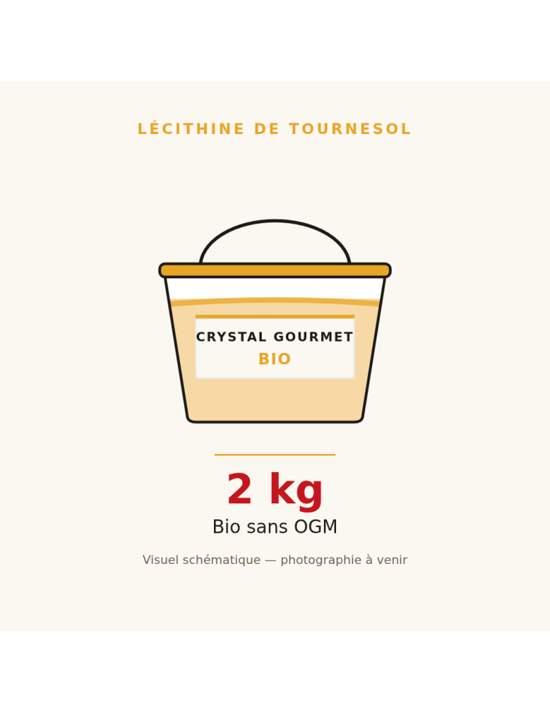 Lécithine de Tournesol Bio Liquide 2 kg | Crystal Gourmet
