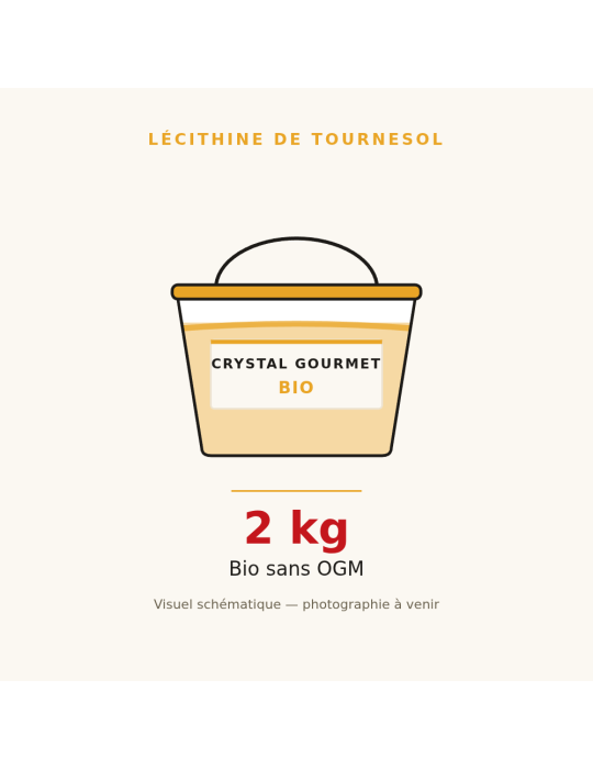 Lécithine de Tournesol Bio Liquide 2 kg | Crystal Gourmet