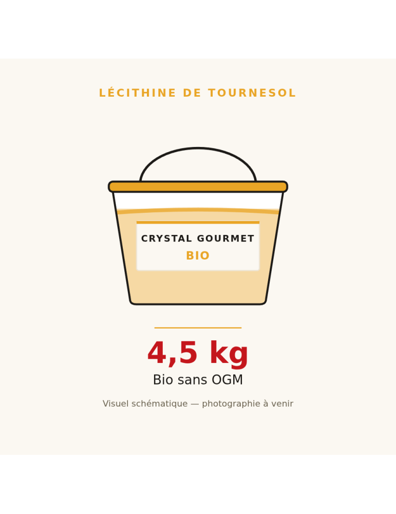Lécithine de Tournesol Bio Liquide 4,5 kg | Crystal Gourmet