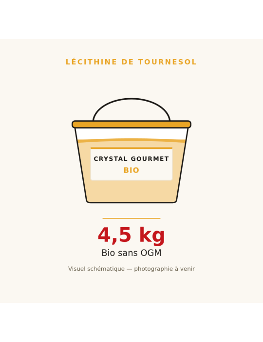Lécithine de Tournesol Bio Liquide 4,5 kg | Crystal Gourmet