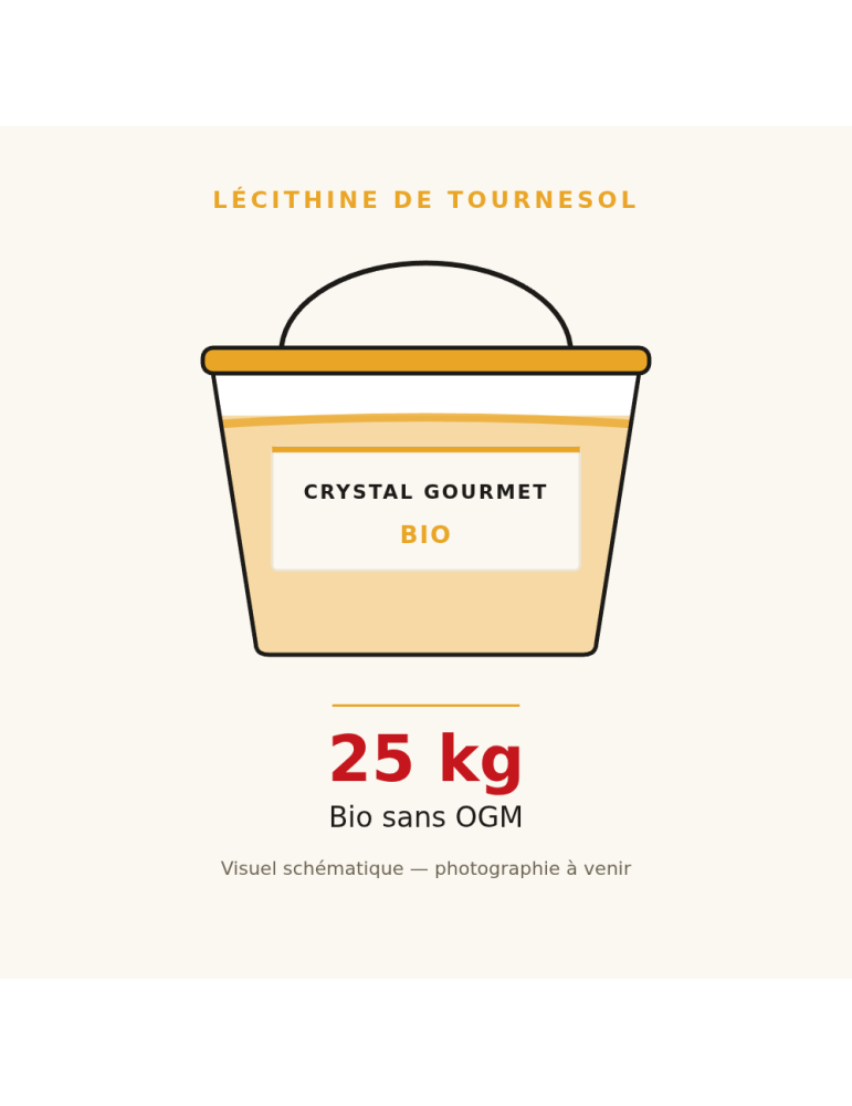 Lécithine de Tournesol Bio Liquide 25 kg | Crystal Gourmet