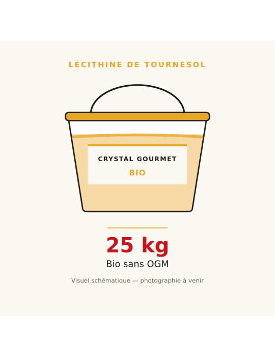 Lécithine de Tournesol Bio Liquide 25 kg | Crystal Gourmet