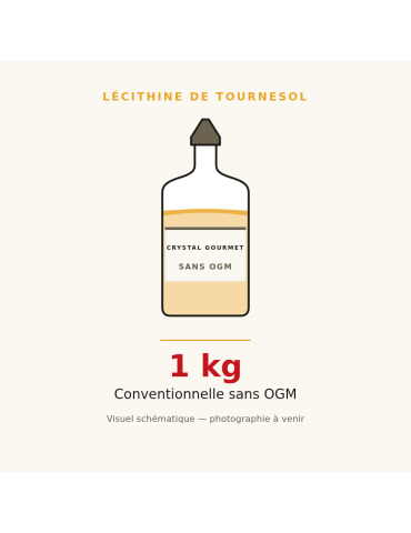 Lécithine de Tournesol Liquide Sans OGM 1 kg | Crystal Gourmet