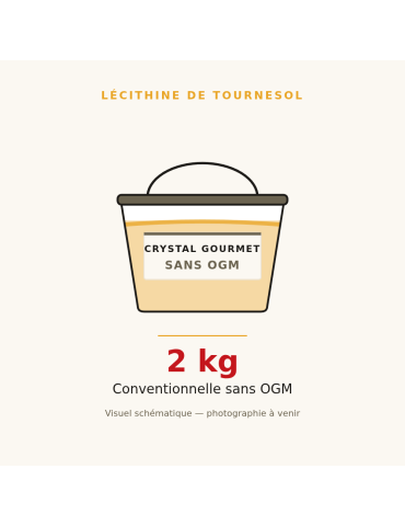 Lécithine de Tournesol Liquide Sans OGM 2 kg | Crystal Gourmet