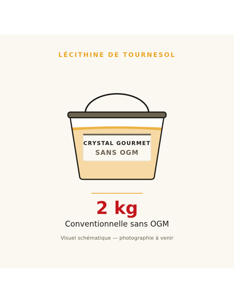 Lécithine de Tournesol Liquide Sans OGM 2 kg | Crystal Gourmet