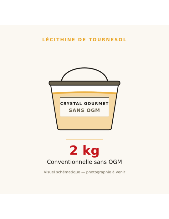 Lécithine de Tournesol Liquide Sans OGM 2 kg | Crystal Gourmet