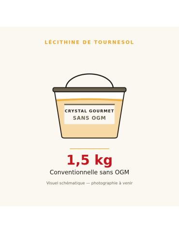 Lécithine de Tournesol Liquide Sans OGM 1,5 kg | Crystal Gourmet