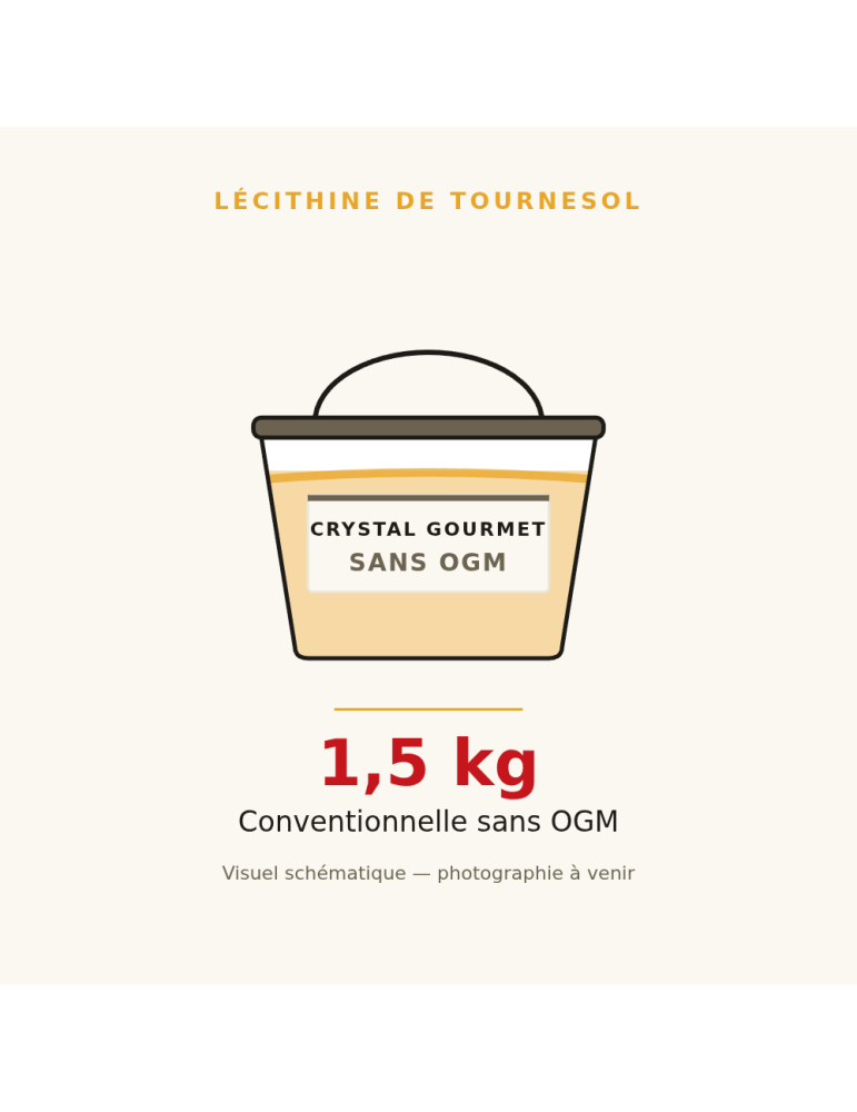 Lécithine de Tournesol Liquide Sans OGM 1,5 kg | Crystal Gourmet