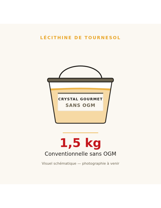 Lécithine de Tournesol Liquide Sans OGM 1,5 kg | Crystal Gourmet