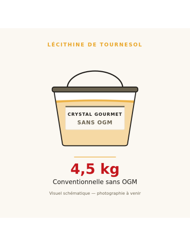 Lécithine de Tournesol Liquide Sans OGM 4,5 kg | Crystal Gourmet