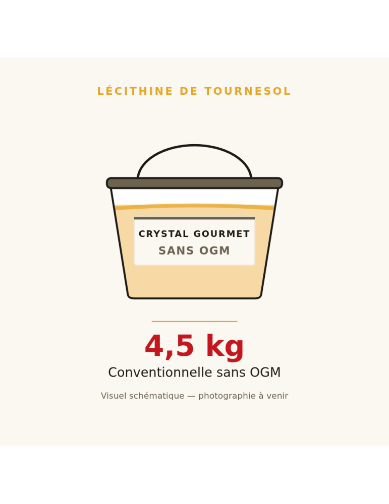 Lécithine de Tournesol Liquide Sans OGM 4,5 kg | Crystal Gourmet