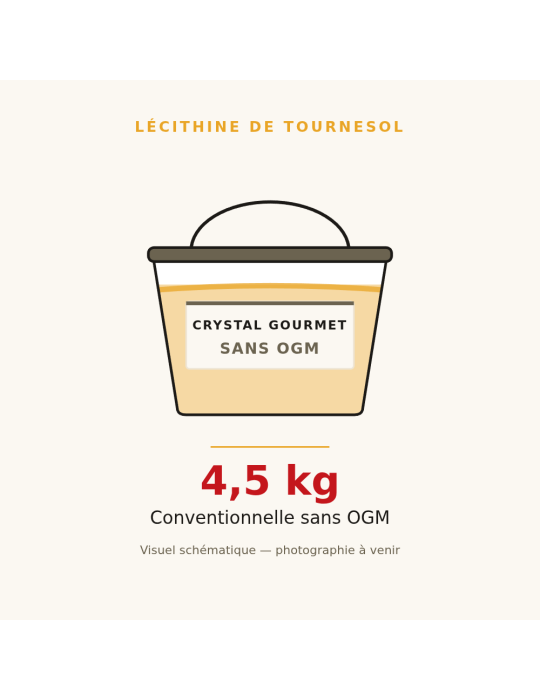 Lécithine de Tournesol Liquide Sans OGM 4,5 kg | Crystal Gourmet
