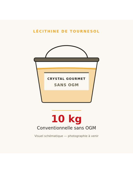 Lécithine de Tournesol Liquide Sans OGM 10 kg | Crystal Gourmet