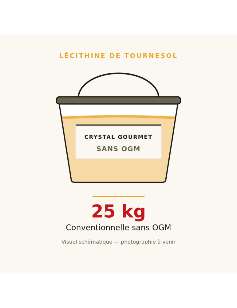 Lécithine de Tournesol Liquide Sans OGM 25 kg | Crystal Gourmet