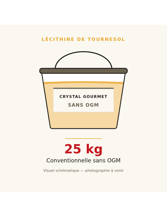 Lécithine de Tournesol Liquide Sans OGM 25 kg | Crystal Gourmet