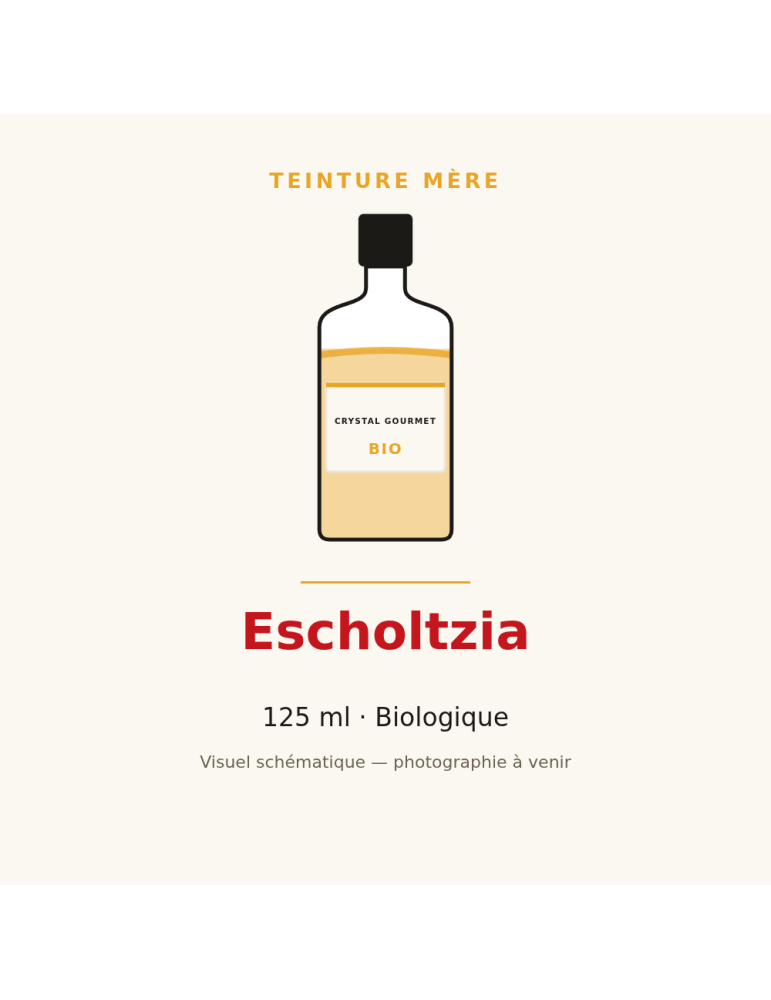 Teinture mère d'Escholtzia bio 125 ml - Eschscholzia californica