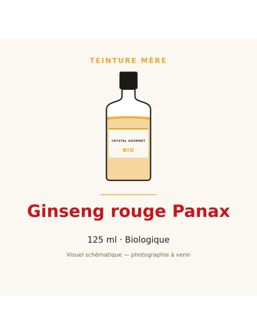 Teinture mère de Ginseng rouge Panax bio 125 ml - Panax ginseng