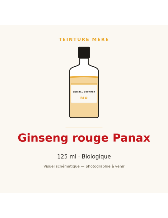 Teinture mère de Ginseng rouge Panax bio 125 ml - Panax ginseng