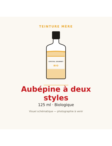 Teinture mère d'Aubépine à deux styles bio 125 ml