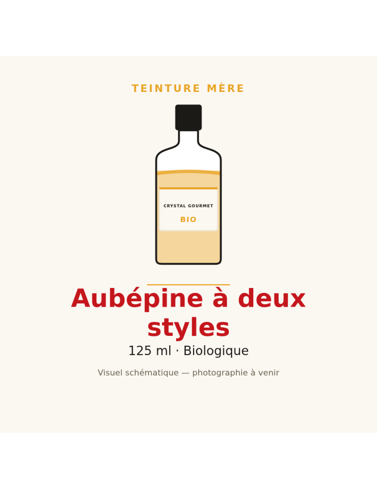 Teinture mère d'Aubépine à deux styles bio 125 ml