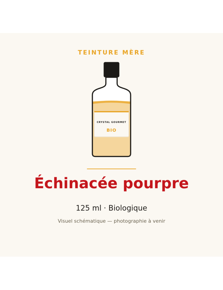 Teinture mère d'Échinacée pourpre bio - 125 ml | Crystal Gourmet