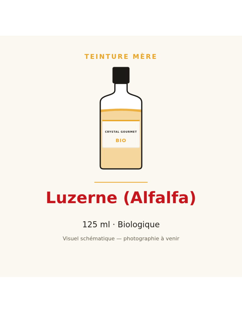 Teinture mère de Luzerne (Alfalfa) bio - 125 ml | Crystal Gourmet
