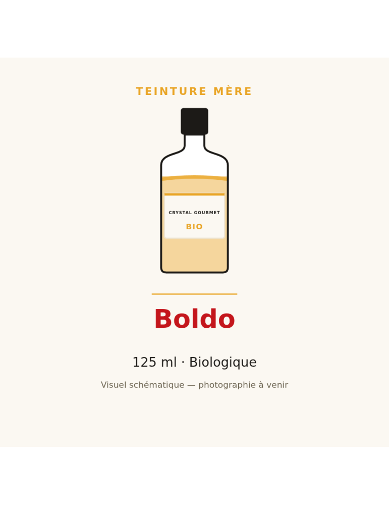 Teinture mère de Boldo bio - 125 ml | Crystal Gourmet