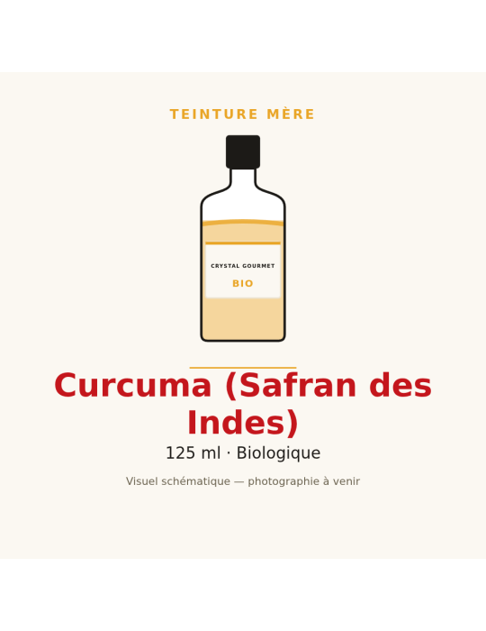 Teinture mère de Curcuma (Safran des Indes) bio - 125 ml