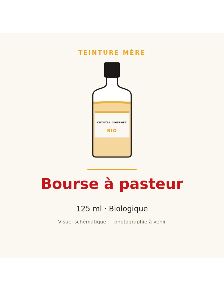 Teinture mère de Bourse à pasteur bio - 125 ml | Crystal Gourmet