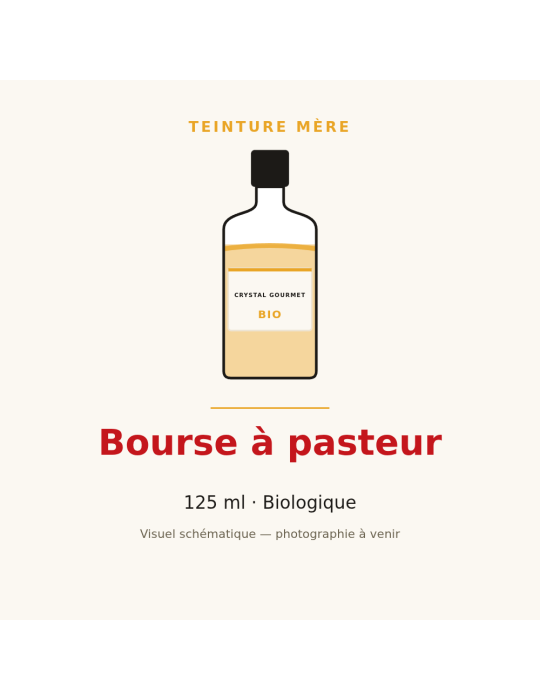 Teinture mère de Bourse à pasteur bio - 125 ml | Crystal Gourmet