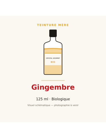 Teinture mère de Gingembre bio - 125 ml | Crystal Gourmet