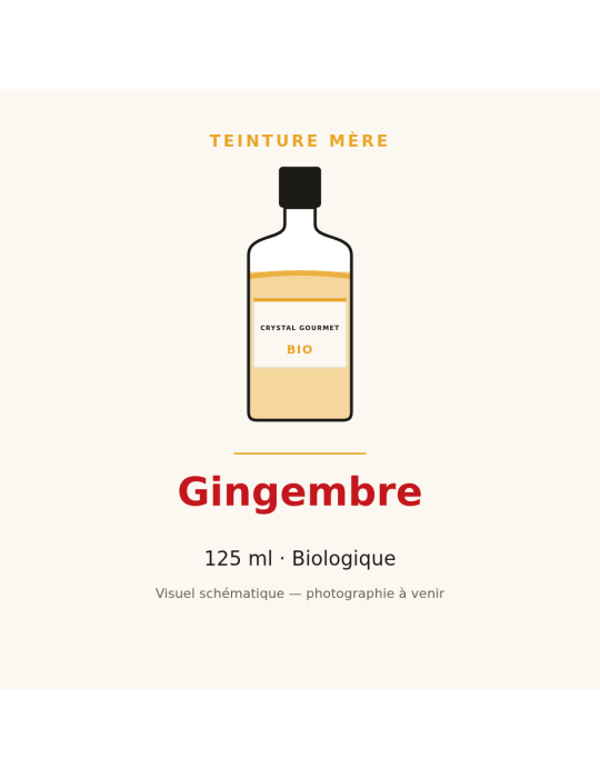 Teinture mère de Gingembre bio - 125 ml | Crystal Gourmet