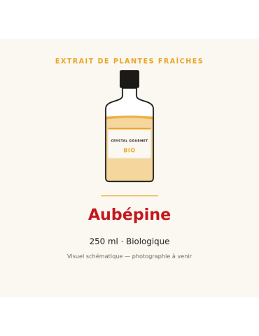 Extrait de plantes fraîches d'Aubépine bio - 250 ml
