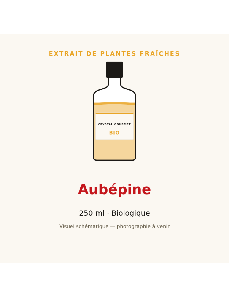 Extrait de plantes fraîches d'Aubépine bio - 250 ml