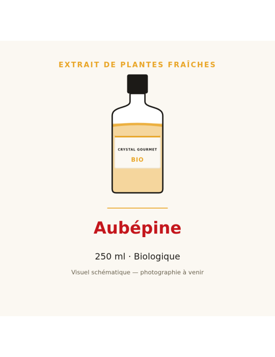 Extrait de plantes fraîches d'Aubépine bio - 250 ml
