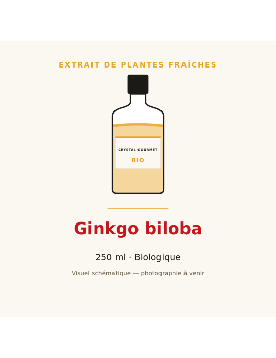 Extrait de plantes fraîches de Ginkgo biloba bio - 250 ml