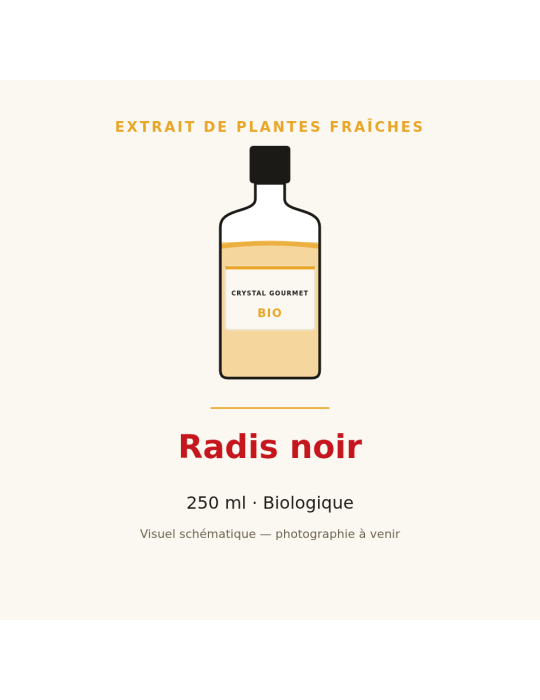 Extrait de plantes fraîches de Radis noir bio - 250 ml