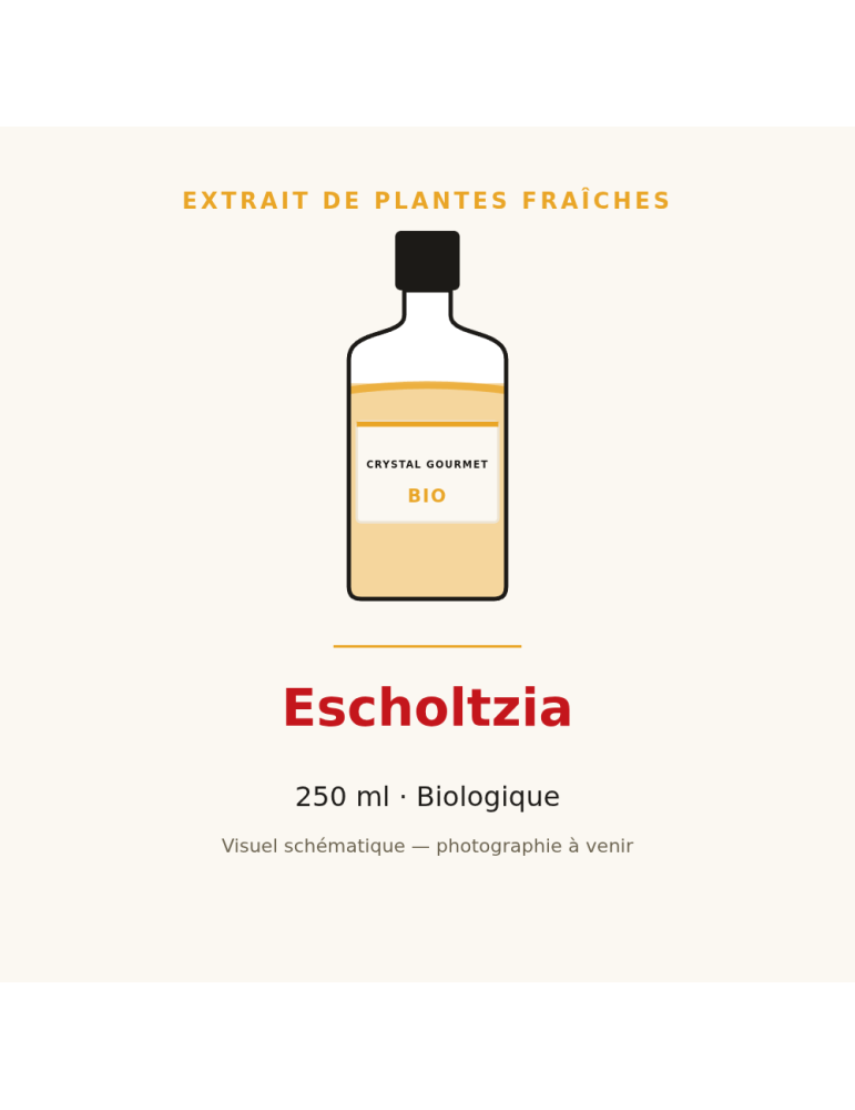 Extrait de plantes fraîches d'Escholtzia bio - 250 ml