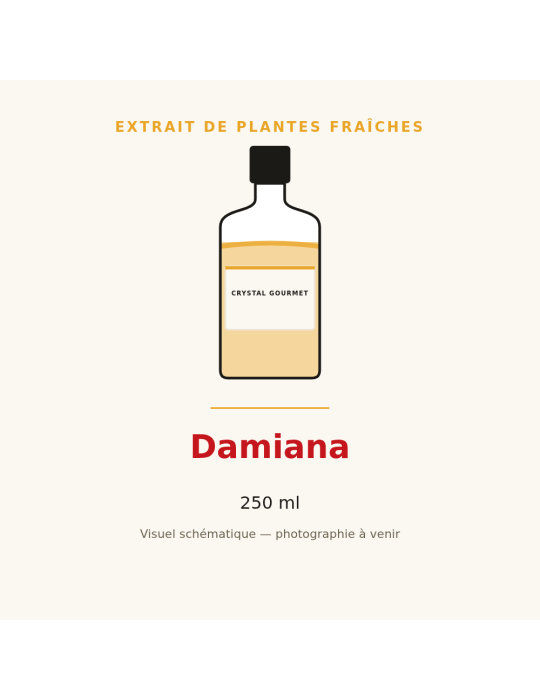 Extrait de plantes fraîches de Damiana - 250 ml