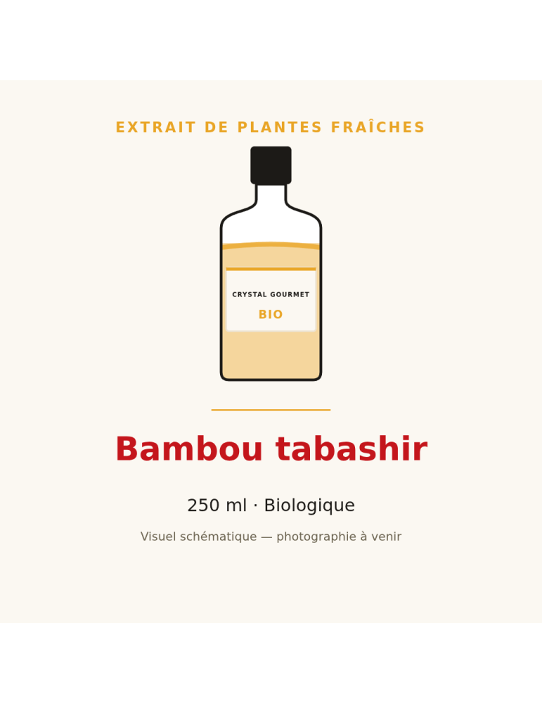 Extrait de plantes fraîches de Bambou tabashir bio - 250 ml