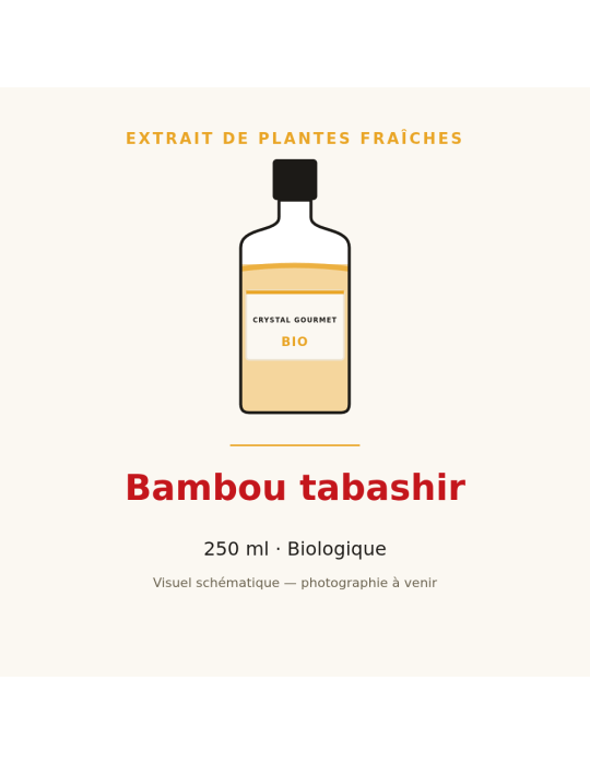 Extrait de plantes fraîches de Bambou tabashir bio - 250 ml