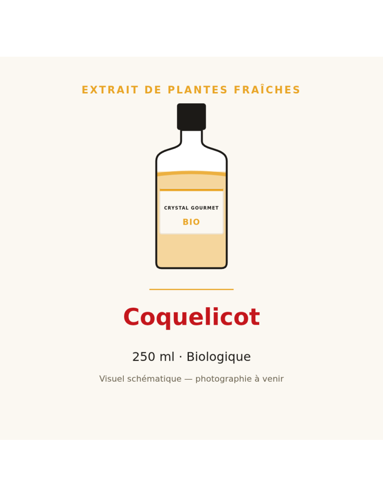 Extrait de plantes fraîches de Coquelicot bio - 250 ml