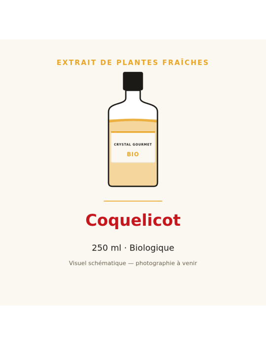 Extrait de plantes fraîches de Coquelicot bio - 250 ml