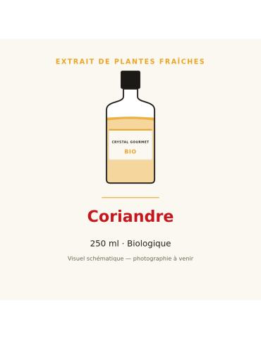Extrait de plantes fraîches de Coriandre bio - 250 ml