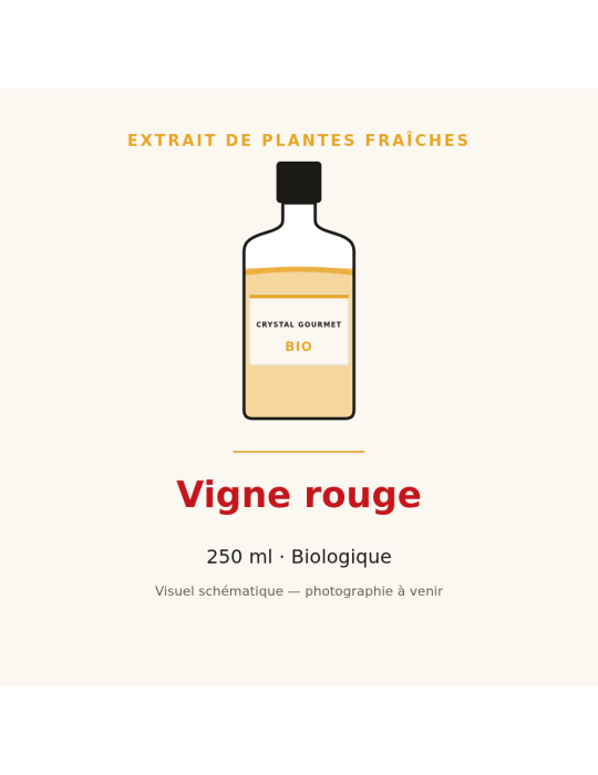 Extrait de plantes fraîches de Vigne rouge bio - 250 ml