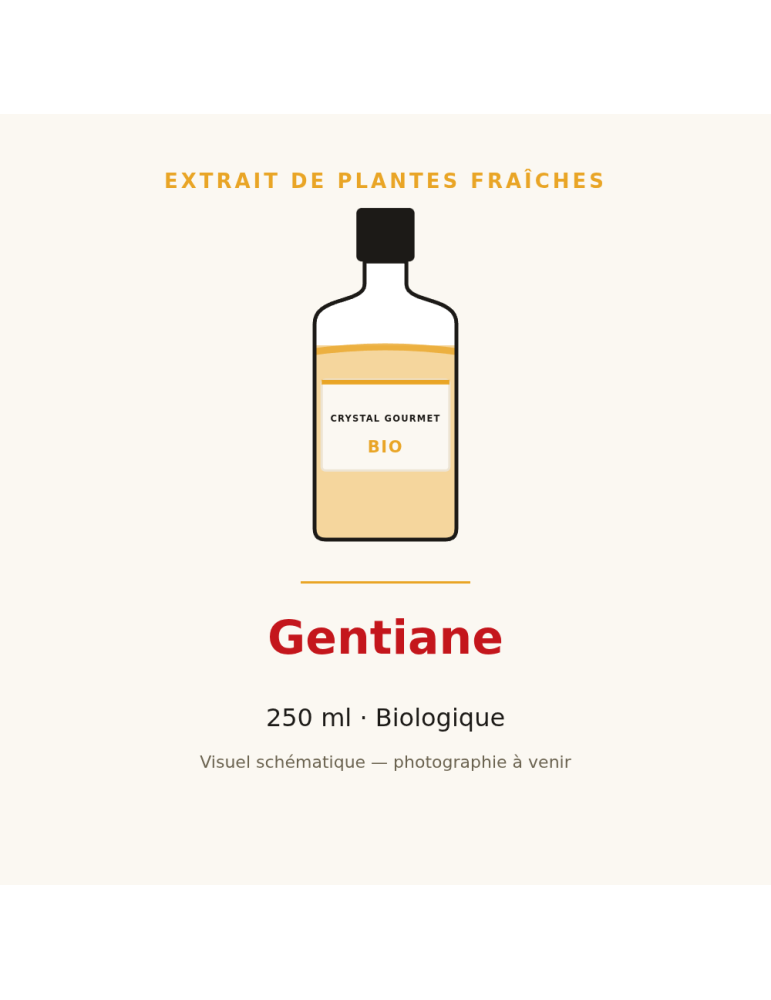 Extrait de plantes fraîches de Gentiane bio - 250 ml