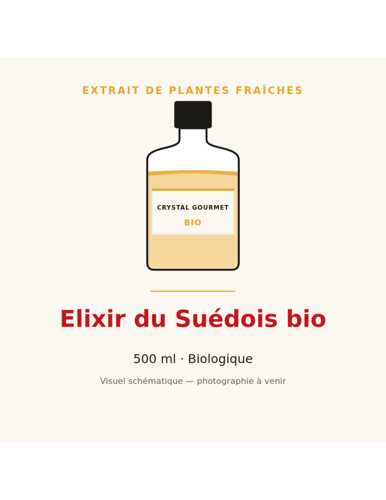 Elixir du Suédois bio - 500 ml, extrait de plantes fraîches