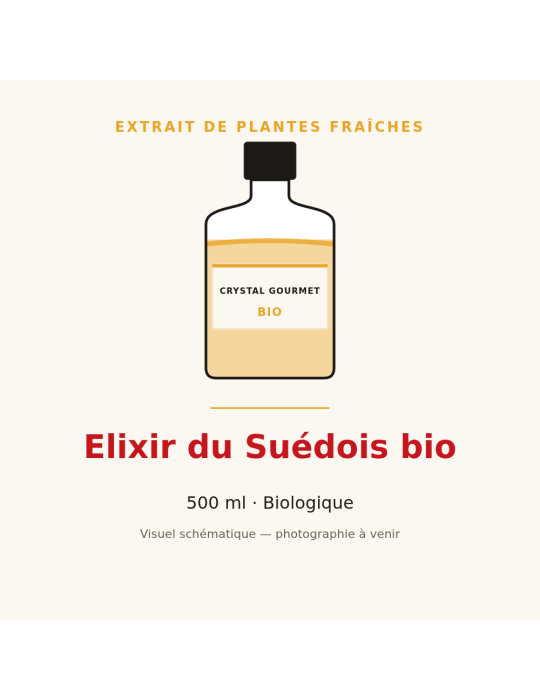 Elixir du Suédois bio - 500 ml, extrait de plantes fraîches